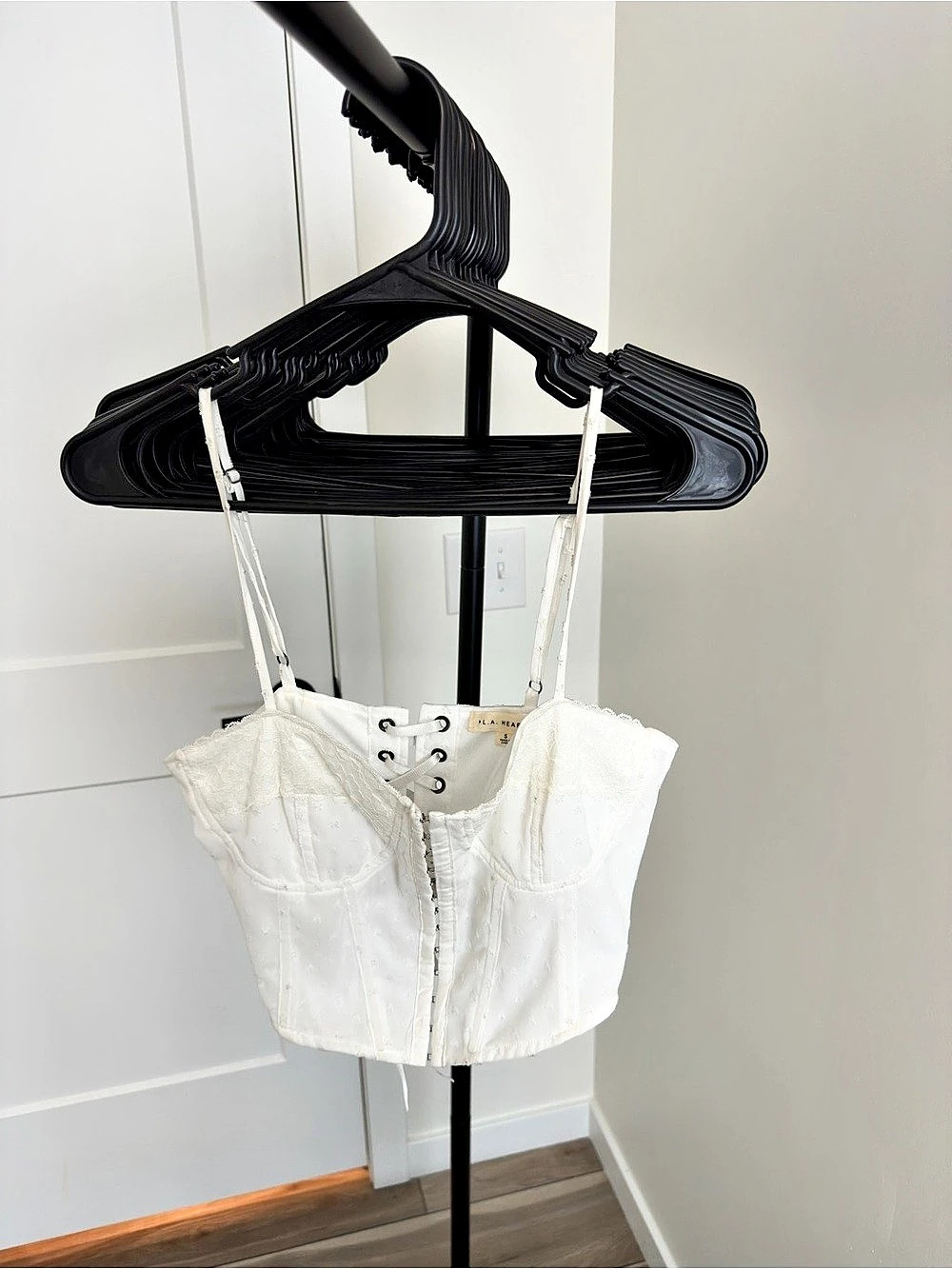 L.A. Hearts White Lace-Up Corset Crop Top